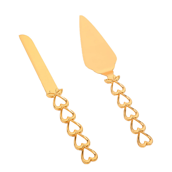 2:a/ Set Heart Shape Handtag Cake ter Shovel Server Set Guld