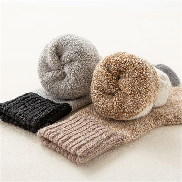 Tjocka ullstrumpor Herr Frottéhandduk Varma vintermjuka strumpor kaffe light gray