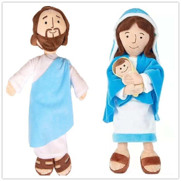 32 cm Jesus Maria plysch mjuk stoppad docka Kristen figurleksak maria Jesus