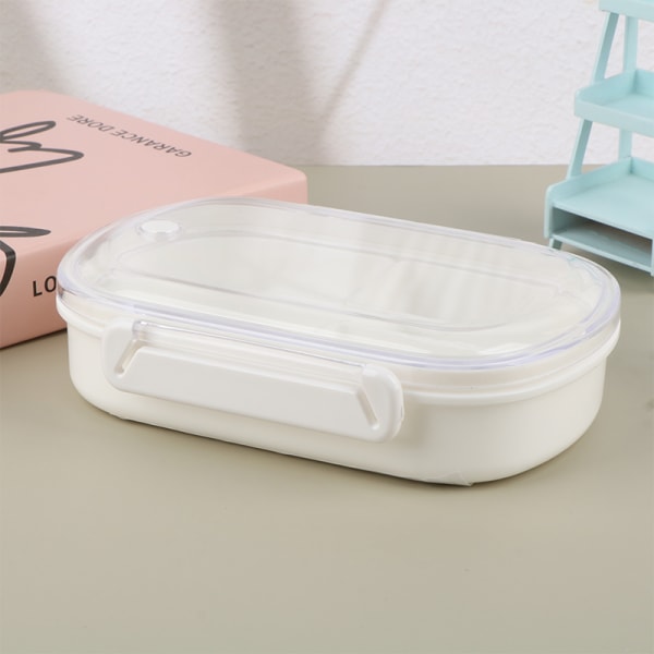 Bento Lunchbox Avtagbara fack Mikrovågssäker Kylskåp Vit 490ml 490ml