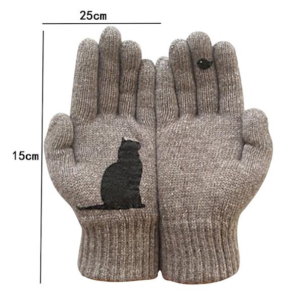 Vinterhandskar för män Kvinnor Tonåringar Print thermal handskar grå 15*25cm gray