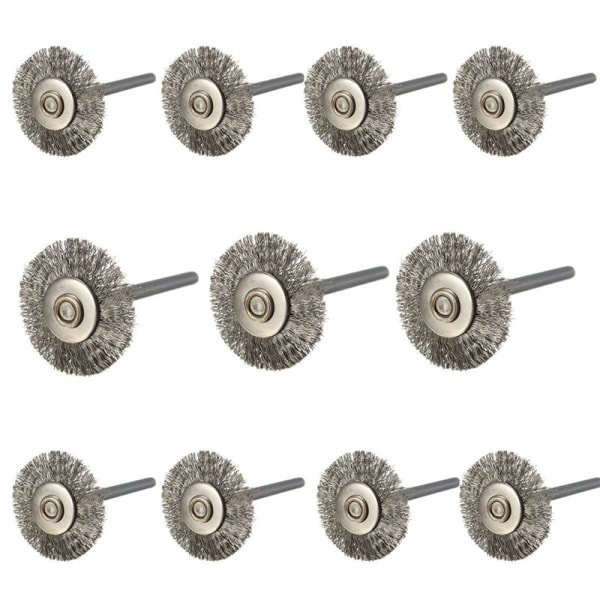 10x 3 mm stålborstar i rostfritt stål för slipmaskin Dremel R
