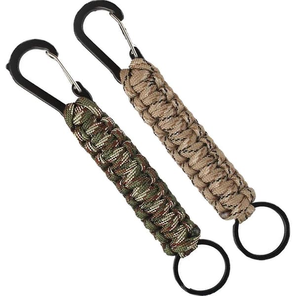2 st nyckelbricka, utomhus Paracord nyckelring med karbinhake