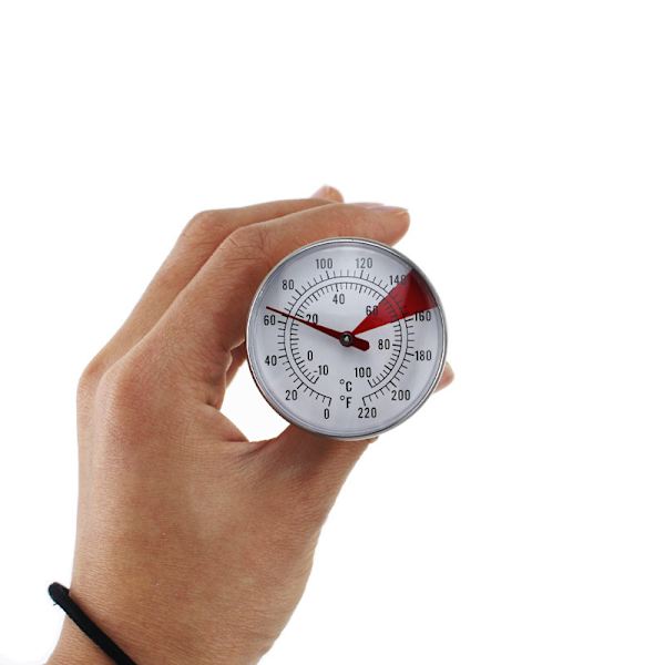 Mattermometer i rostfritt stål med clips baktermometer