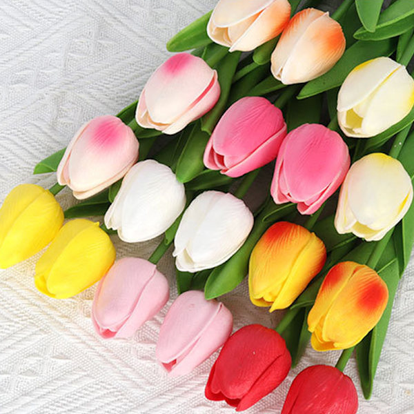5 st Tulip PU konstgjord blomma Real Touch Bukett B C
