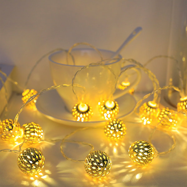 20 Led Ball String Lights 3m Batteridriven varmvit