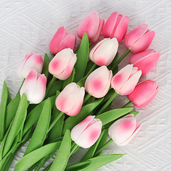 5 st Tulip PU konstgjord blomma Real Touch Bukett B C