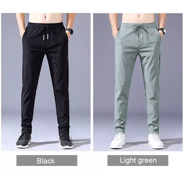 Lösa raka Casual Quick Dry byxor för män svart XL black 2XL