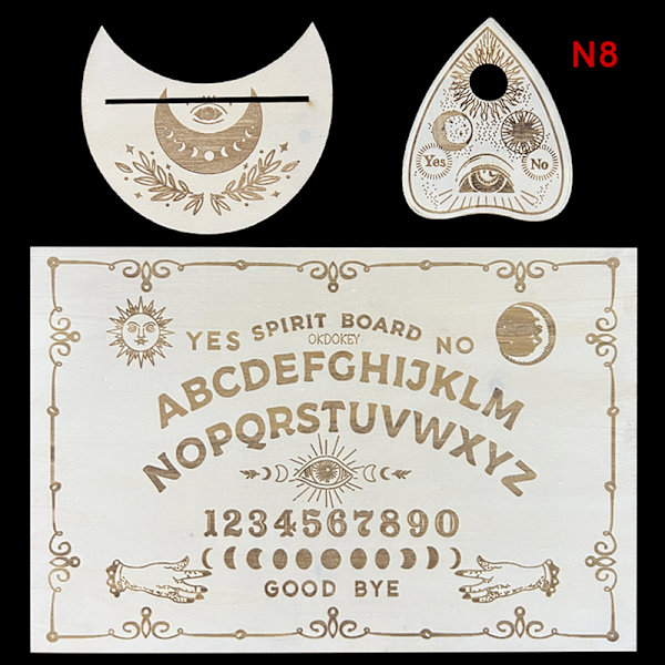 Trä spådomspendelbräde graverad magic bräda Ouija 9 10