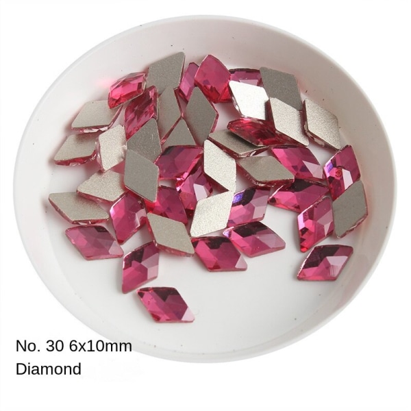 Nageldekorationer för Nail Art Bottenborr Rose Series Glasborr Love Diamond 29# 30#