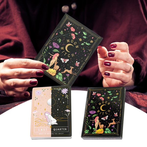 Tarotkort Set Moon Witch Oracle Cards Talande Kort färg