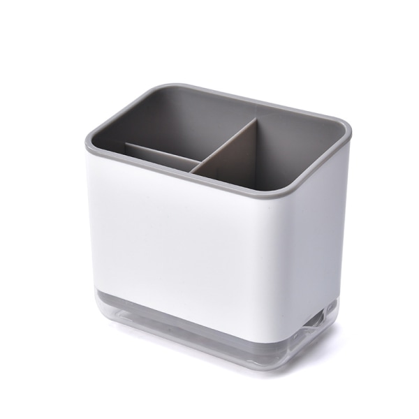 Diskgods Caddy Svamphållare för diskbänk (vit och grå)