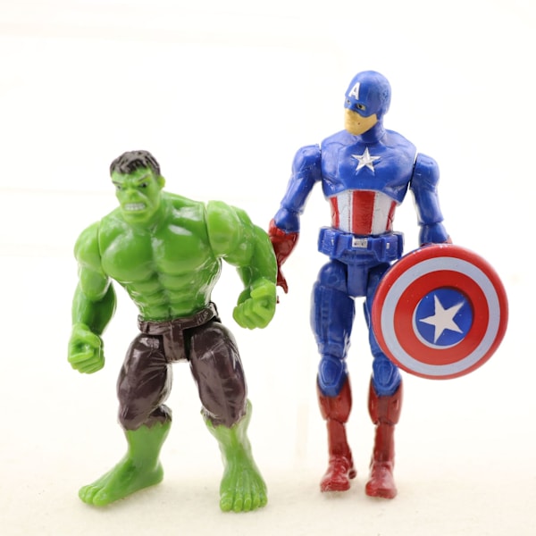 6:a/ set Marvel Dc Superhjälte Action Figur Leksaker Superman Iron-man Captain America Batman Hulk Thor Lekset Pvc Dockor Leksaker Barn 9cm