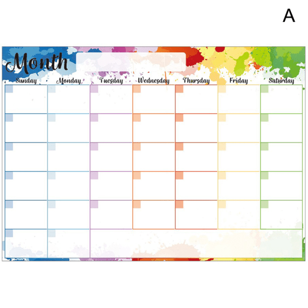 Raderbar kylskåpsmagnet Månatligt veckoschema Magnetisk mjuk Week Month