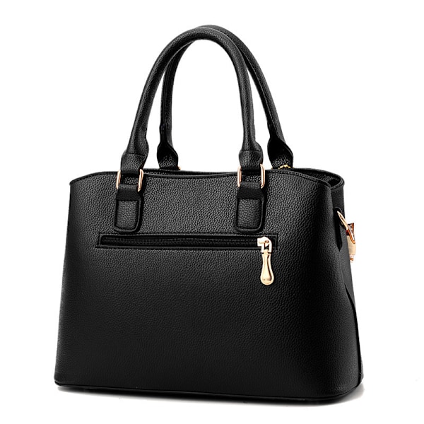 PU-läder handväska för kvinnor Crossbody Tote Axelväska grå 31*13*23cm black