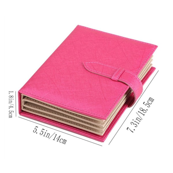Smyckesförvaring Bok med PU-Läder Omslag Smycken Örhängen Förvaring Organizer Häfte med 42 Platser Svart Light Pink