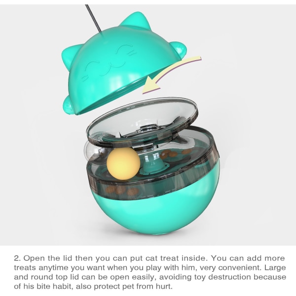 Tumbler cat interaktiv leksak mat dispenser leksak blå blue