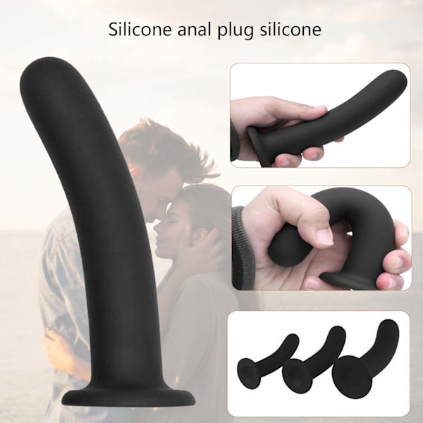 Förläng Svart Silikon Anal-Plug Kvinnor Säker Erotisk Produkt Plug Lätt AV Anal-Trainer M L