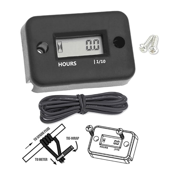 1Set Motocross LCD Motor Timer Elektronisk Varvräknare Timmete Svart Orange