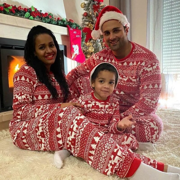 Julpyjamasset Familjematchande kläder Sovkläder red father l mother l