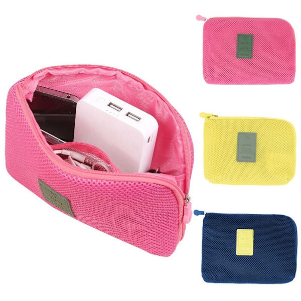 Ms multifunktionssmink till förvaringsväska gul 16×12㎝ pink 22×15㎝