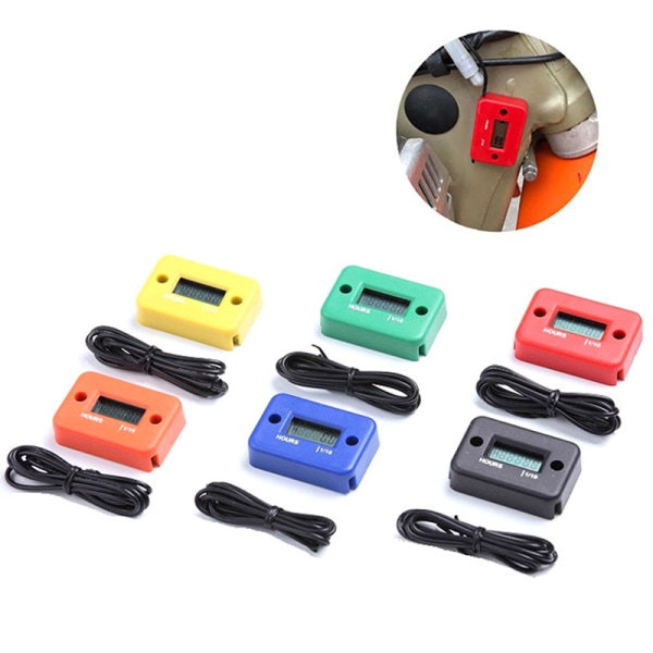 1Set Motocross LCD Motor Timer Elektronisk Varvräknare Timmete Svart Yellow