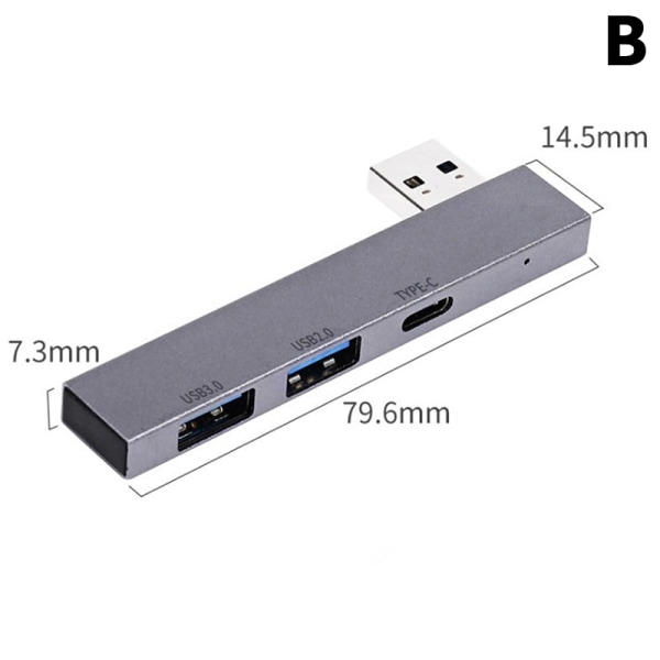 3 i 1 USB Hub 3 portar Extended Plug Portable A B