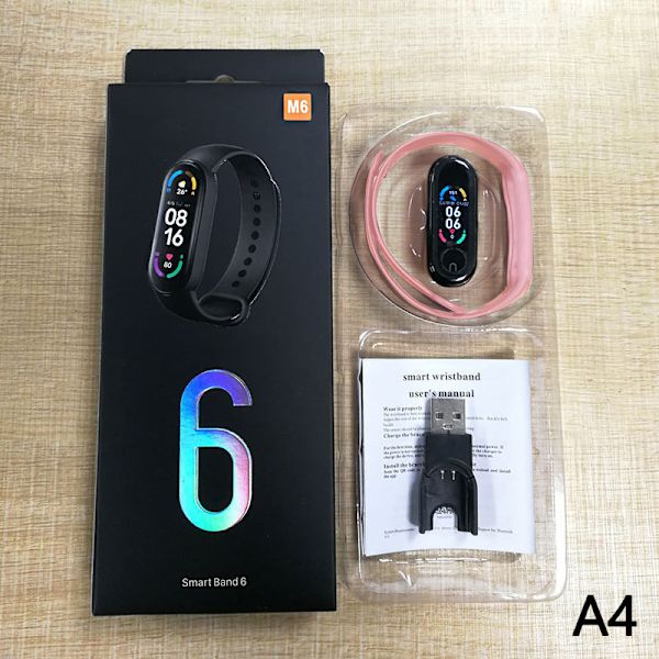 M6 Smart Watch Sports Smart Band med Bluetooth musik Blue Standard Pink Standard