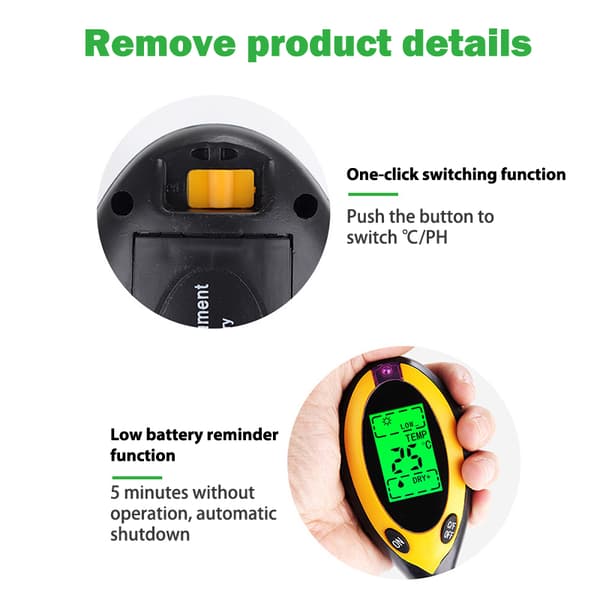 Soil PH Tester Moisture Surity Tester Soil Tester Gul One Size