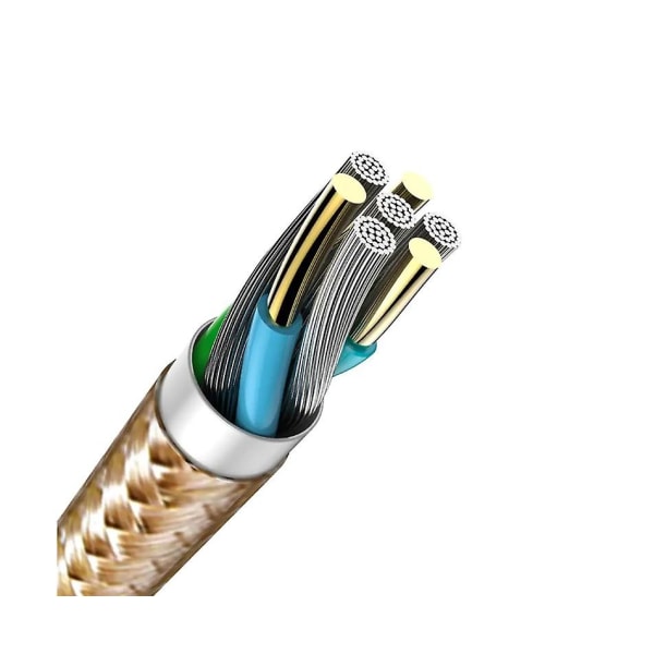 3 i 1 multi USB laddare laddkabel för Apple typ C Android--1,5 m guld
