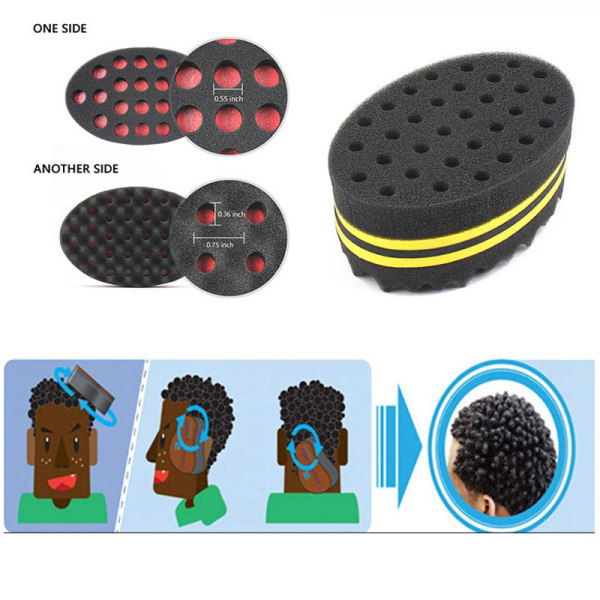 Black Man Hair Braider Twist Sponge Fir Afro Dreadlocks Curl Br Losowy färg en one size