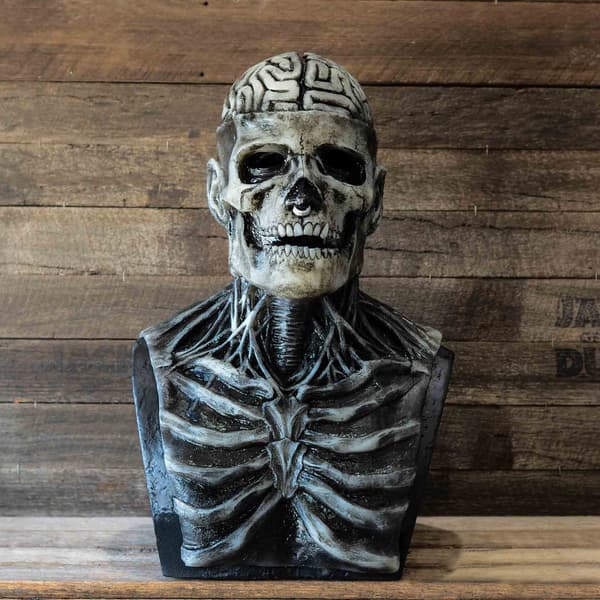 Halloween 3D Skull Skräck Mask Cosplay grå grey