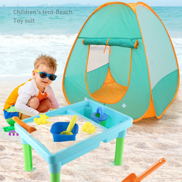 Baby Beach Lek Tält Toddler Leksaker Set grön 77*77*88cm