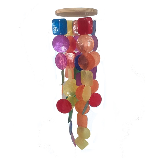 Konstverk Capiz Garden Wind Chimes med Cool White One Size White
