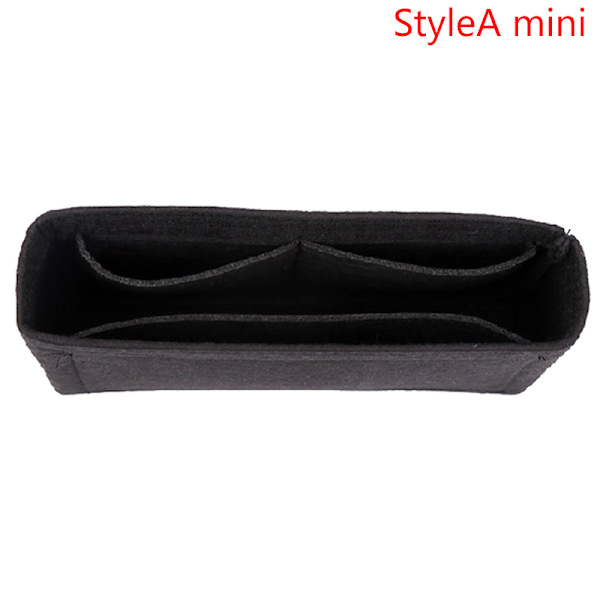1:a Kvinnor Insert Bag Filt Tyg Handväska Organizer Bag Black StyleB S Black StyleA mini
