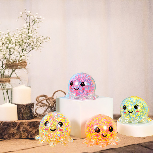 5 st Octopus Ball Stressbollar leksak för barn Fidget Balls Multicolor 8*7*6