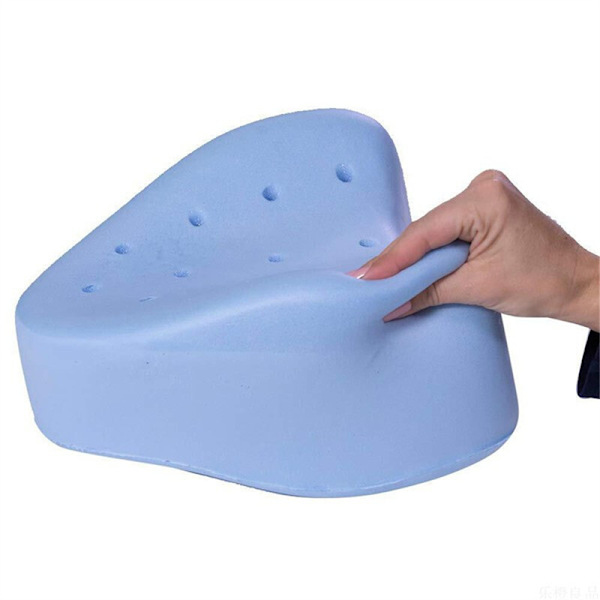 Rygg Höft Kropp Lårkudde Kudde Foam Memory Bomull Benkudde Vit Blue