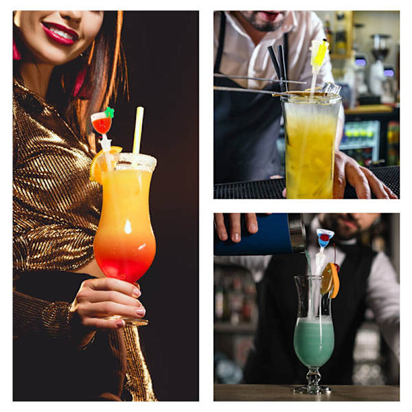 10ST 23cm omrörande akrylomrörare Juice Cocktailmixer 10st