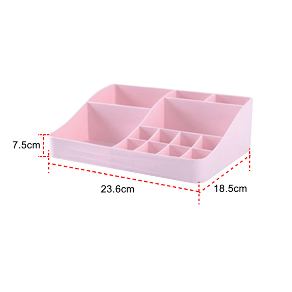 Desktop Diverse Smink Kosmetisk Make Up Case Förvaringsfodral beige 23,5*18,5*7,5cm pink