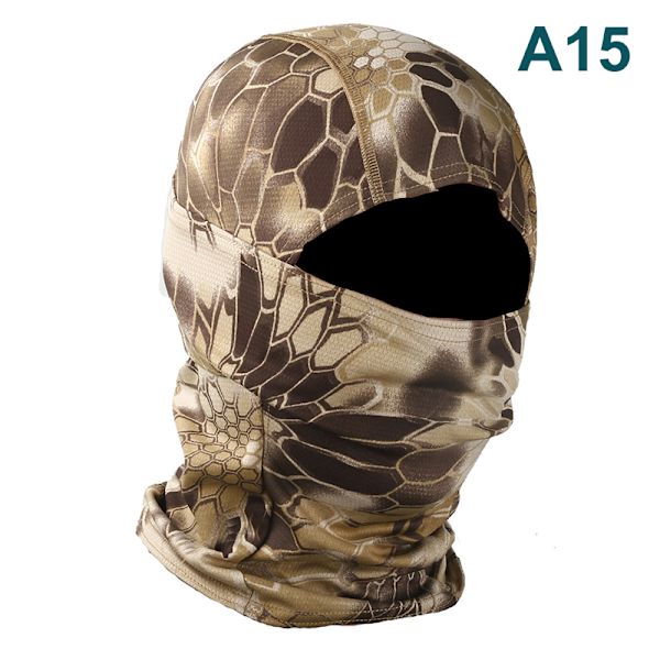 Kamouflage Balaclava Full Face Wargame Cykelhjälm Liner A1 A15