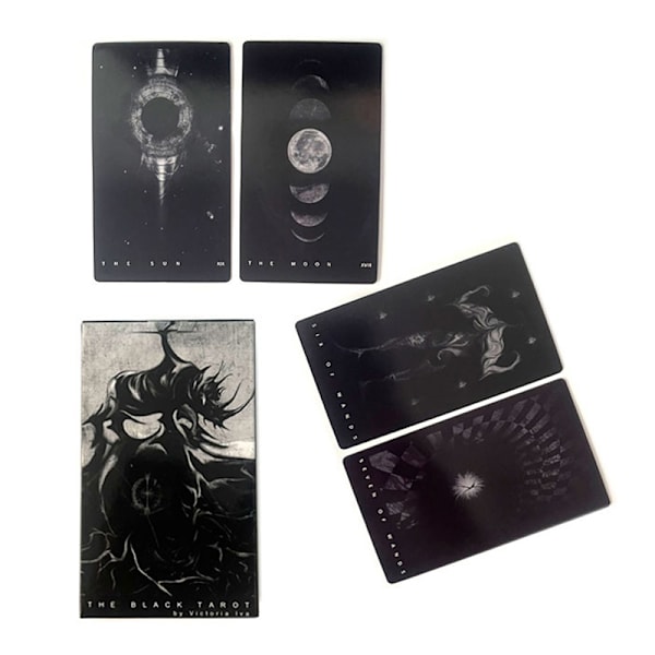 12*7CM The Black Tarot Prophecy Divination Deck Game Card