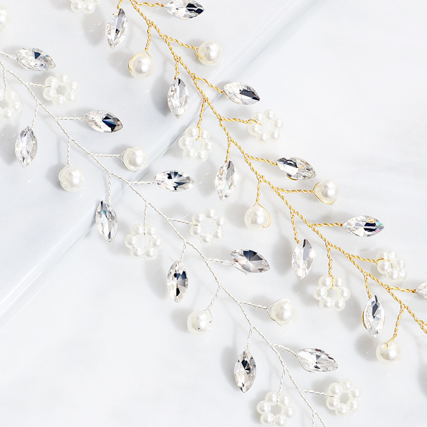 Tiara hår accessoar smycken fest bröllop frisyr fest hårklämma guld