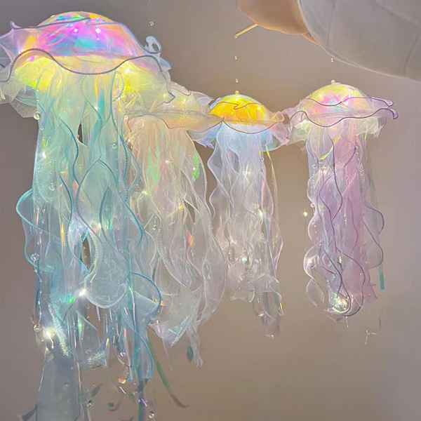 Färg DIY Jellyfish Lamp Lantern Jellyfish Light Lantern Lila
