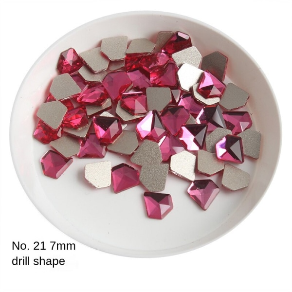 Nageldekorationer för Nail Art Bottenborr Rose Series Glasborr Love Diamond 29# 21#