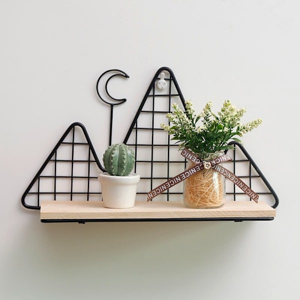 Metall Väggdekor Hylla Barnrum Dekoration svart 35cmx19,8cmx12cm