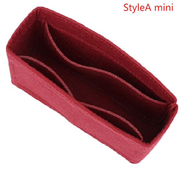 1:a Kvinnor Insert Bag Filt Tyg Handväska Organizer Bag Black StyleB S Red StyleA mini