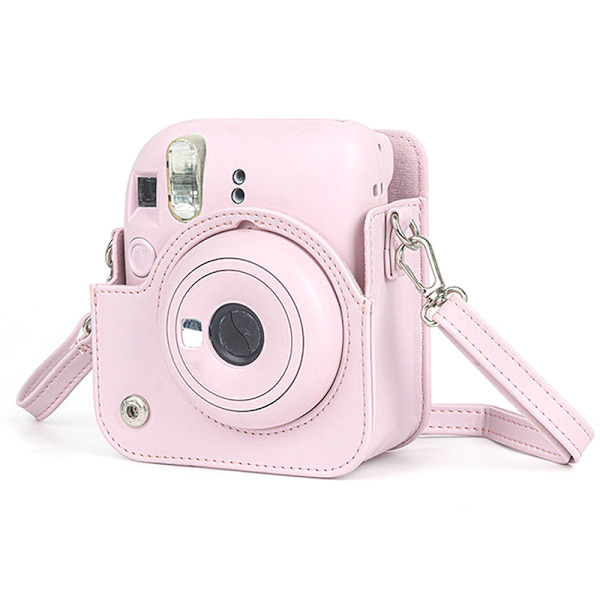 För Instax Mini 12 Case PU Case Trave Bag Grön White