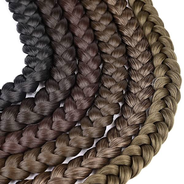 Lång flätad hästsvans med hårband förlängd 80 cm beige
