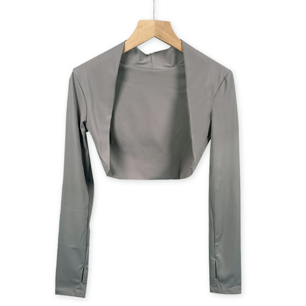 Sport Cardigan Yoga Coat Outdoor Skjortor Gym Dam Blus grå L gray S