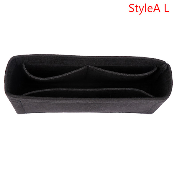 1:a Kvinnor Insert Bag Filt Tyg Handväska Organizer Bag Black StyleB S Black StyleA L